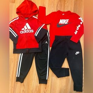 🏀4T BOYS NIKE MATCHING SET / ADIDAS 2 PIECE TRACKSUIT ZIP UP HOODIE SWEATPANTS